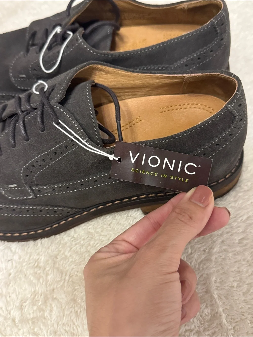 Price firm Men's Vionic Wingtip Suede Dress Shoes - Dark Gray